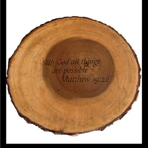 Lipper International Acacia Bark Tree Slice Cutting Board - Footed Charcuterie